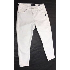 Silver Jeans Womens Suki High Capri White Super Stretch Denim 26